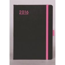 TOPTIMER Naptár, tervező, A5, napi, , "Nero", fekete-pink naptár, kalendárium