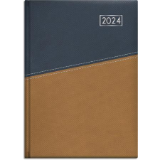 TOPTIMER Naptár, tervező, A5, napi, TOPTIMER "Duplex", kék-mustár határidőnapló