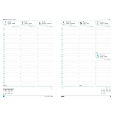TOPTIMER Naptár, tervező, B5, heti, TOPTIMER "Vario", kék-fehér naptár, kalendárium