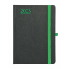 TOPTIMER Naptár, tervező, B6, heti, TOPTIMER, "Nero", fekete-zöld határidőnapló