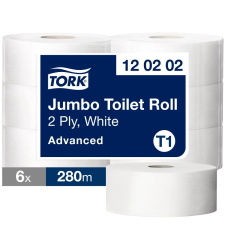 Tork Jumbo toalettpapír T1 2r, fehér, 6x280m SCA120202 higiéniai papíráru