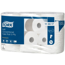 Tork Toalettpapír, T4 rendszer, 3 rétegű, 12 cm átmérő, Premium, TORK &quot;Soft&quot;, fehér higiéniai papíráru
