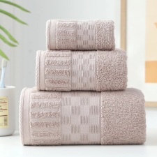  Törölköző Boho Bézs szélén kockás 70x140cm 5db-os csomag lakástextília