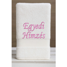  Törölköző hímzéssel – saját névvel vagy szöveggel/Fehér pink lakástextília