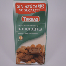 Torras glutén-és cukormentes tejcsokoládé mandula 75 g reform élelmiszer