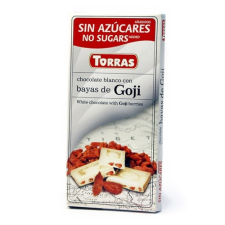 Torras glutm. diabet. goji bogyós fehércsokoládé 75g diabetikus termék