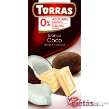 Torras Kókuszos fehércsokoládé hozzáadott cukor nélkül (gluténmentes) 75 g csokoládé és édesség