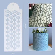  Torta stencil levél mintával sütés és főzés