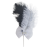  Tortadekoráció - Tollak - Fekete és fehér