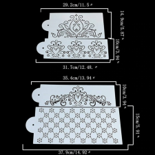 Tortadíszítő sablon, Virág mintás dekoráló stencil (4 db) konyhai eszköz