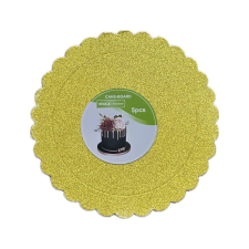  Tortakarton, torta alátét arany, 35 cm, kör, csillogós-5db sütés és főzés