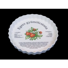  Tortatál receptes 30 cm Eper dekor kerámia konyhai eszköz