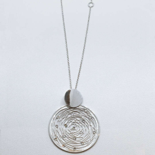 Toscana Ezüst Kör Medál Nyaklánc - Állítható Hossz nyaklánc