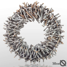  Tövises koszorú szürke 30cm 8/# dekorációs kellék