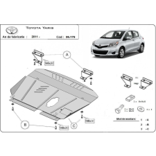  Toyota Yaris, 2011-2018 - Motorvédő lemez autóponyva