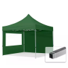  TP 3x3m összecsukható alumínium pavilon, 2 db oldalfallal - zöld