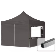  TP 3x3m összecsukható alumínium pavilon, 4 db oldalfallal - sötétszürke kerti bútor