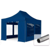  TP 3x4,5m összecsukható 750N acél vázas pavilon, 4 db oldalfallal - kék