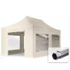  TP 3x6m összecsukható 800N alumínium pavilon, 4 db oldalfallal - krém