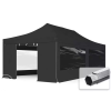  TP 4x8m összecsukható 800N alumínium pavilon, 4 db oldalfallal - fekete