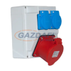 TP Electric 3317-200-5000H Üres ipari doboz 120×170mm IP44 3 fázisú (75x75) aljzat 5x16A 1db+1 fázisú kék aljzat 2 db