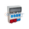 TP Electric 3360-600-0502HH Ipari doboz szerelt 300x400mm, IP54, 2x(5P16A) + 6x(2P+F), gyorscsatlakozós aljzatokkal