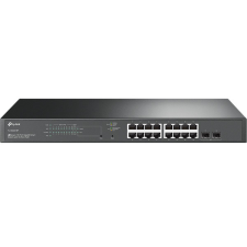TP-Link Switch 16x1000Mbps(16xPOE+) + 2xGigabit SFP, Menedzselhető, TL-SG2218P hub és switch