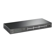 TP-Link Switch 26x1000Mbps (24xPOE+) + 2xGigabit SFP, Menedzselhető, TL-SG1428PE hub és switch