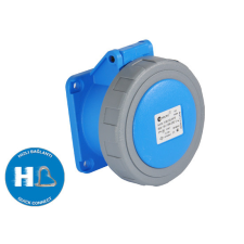 TPLAST 3x16A - Beépíthető dugalj (tekerős csapfedél) kék, IP67, 220V villanyszerelés