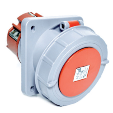 TPLAST 4x125A - Beépíthető dugalj (ferde), 114x114 alap (IP67), csavaros villanyszerelés