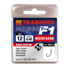  Trabucco F1 Maggot mikro szakállas horog, méret: 16 horog