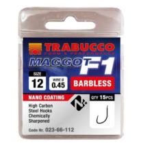 Trabucco F1 Maggot szakáll nélküli horog 16 15 db horog