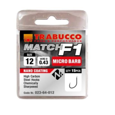 Trabucco F1 Match mikro szakállas horog 18 15db horog
