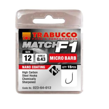  Trabucco F1 Match mikro szakállas horog, méret: 18 horog