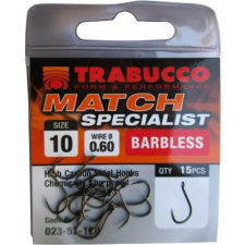 Trabucco Match Specialist szakáll nélküli horog 14, 15 db/csg horog
