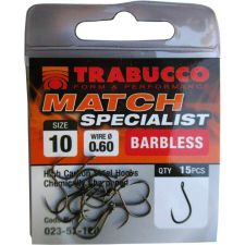 Trabucco Match Specialist szakáll nélküli horog 14, 15 db/csg horog