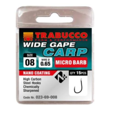 Trabucco Wide Gape Carp mikro szakállas horog 08 15 db horog