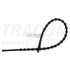 TRACON 180F-GY Gyöngyös nyitható kábelkötegelő, fekete 180×2mm, D=8-45mm, PE
