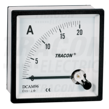 TRACON Analóg egyenáramú ampermérő közvetlen méréshez96×96mm, 20mA DC mérőműszer