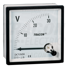 TRACON Analóg egyenáramú voltmérő 48×48mm, 600V DC villanyszerelés