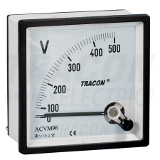 TRACON Analóg váltakozó áramú voltmérő 96×96mm, 120V AC villanyszerelés