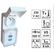 TRACON Áram-védőkapcsolós adapter, csapos védőérintkezővel IP44 villanyszerelés