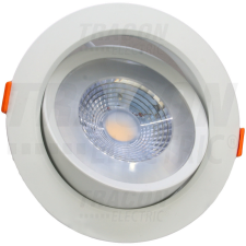 TRACON Beépíthető álmennyezeti LED lámpatest, forgatható 200-240 V, 50Hz, 7W, 4000K, 450lm, 38°, IP20, EEI=G világítás