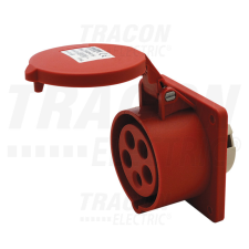 TRACON Beépíthető egyenes ipari csatlakozóaljzat 16A, 400V, 3P+N+E, 6h, IP44 villanyszerelés