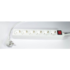 Tracon Budapest Kft. Elosztósor, 6 csatlakozóaljzat, 3 m kábelhosszúság, kapcsolóval villanyszerelés