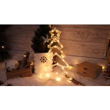 TRACON CHRAT30WW LED karácsonyi ablakdísz,fenyőfa,elemes Timer 6+18h, 30LED, 3000K, 3xAA karácsonyfa izzósor