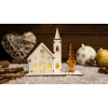  TRACON CHRHC3WW LED karácsonyi templom, fa, elemes (X24002) Timer 6+18h, 3LED, 3000K, 2xAAA