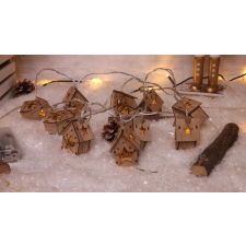 TRACON CHRSH10WW LED karácsonyi lánc,házikó,fa,elemes Timer 6+18h,10LED, 3000K, 2xAA karácsonyfa izzósor