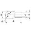 TRACON CLH10-8 Szigeteletlen szemes csősaru,ónozott elektrolitréz 10mm2, M8, (d1=6mm, d2=8.4mm), 100 db/csomag