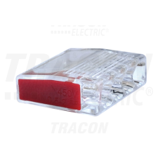 TRACON Csavar nélküli vezetékösszekötő, átlátszó/piros 4×0,5-2,5mm2, 450VAC, max. 16A villanyszerelés